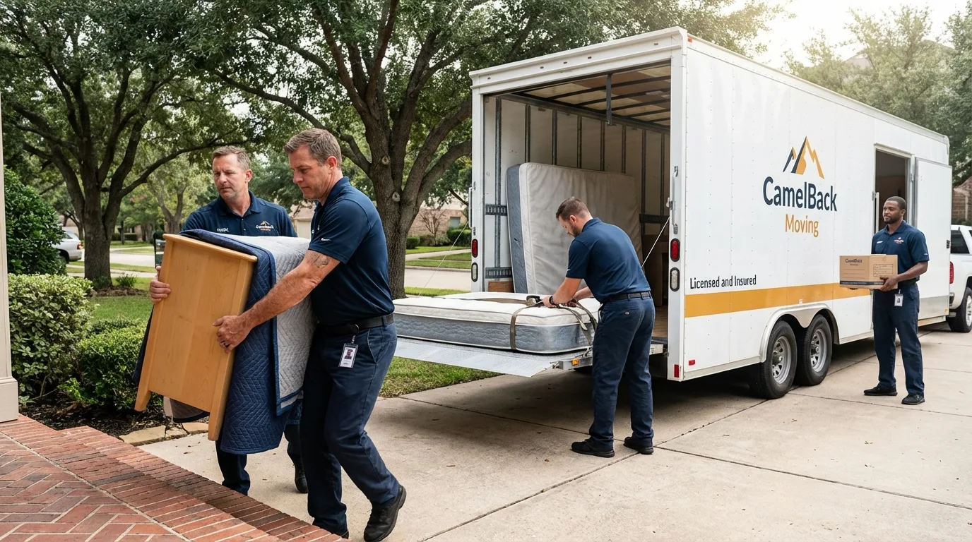 Crew loading residential truck for cross-state move from Mapleton, UT