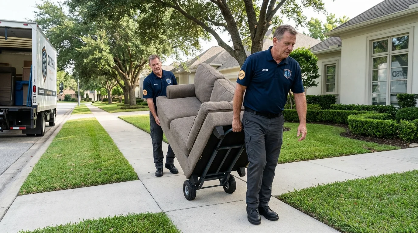 Local residential moving crew loading furniture in Mapleton, UT
