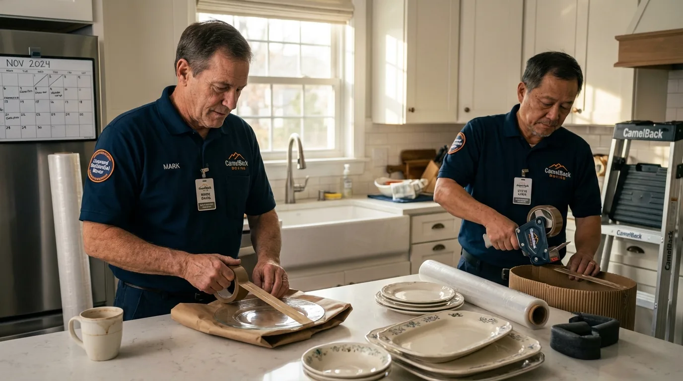 Professional crew packing kitchen dishware in Mapleton, UT